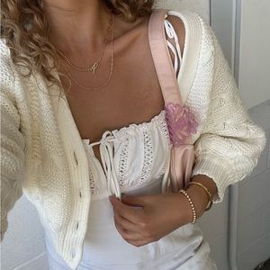 Chunky White Knit Cardigan